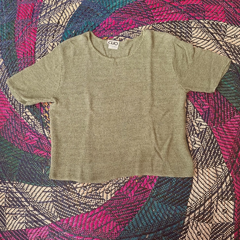 Vintage Knit Sage Green Shirt
